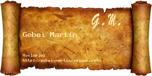 Gebei Martin névjegykártya